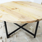 mesa tienda madera y hierro